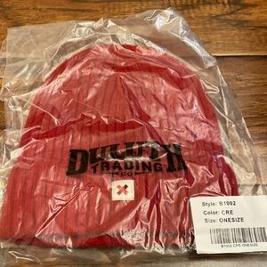Duluth Trading Co Red Ribbed Beanie Hat